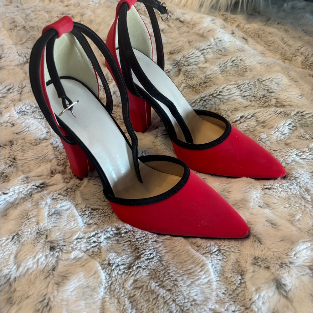 Elegant Red and Black Women's Heels